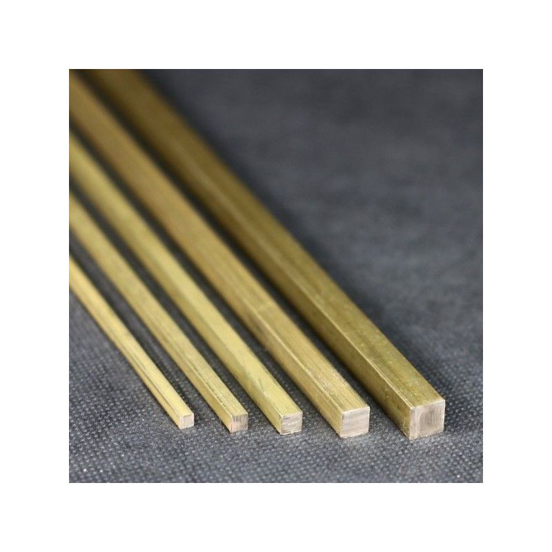 Tige carrée Ø10x10mm - 15x15mm laiton 2.0401 tige carrée Ms58 carrée Ms solide, Laiton Tige carrée Ø10x10mm - 15x15mm laiton 2.0401 tige carrée Ms58 carrée Ms solide, Laiton