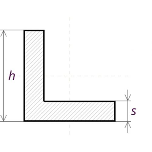 Angle de profil en L en acier inoxydable isocèle 40x40x4mm-60x60x6mm 0,25-2 Met