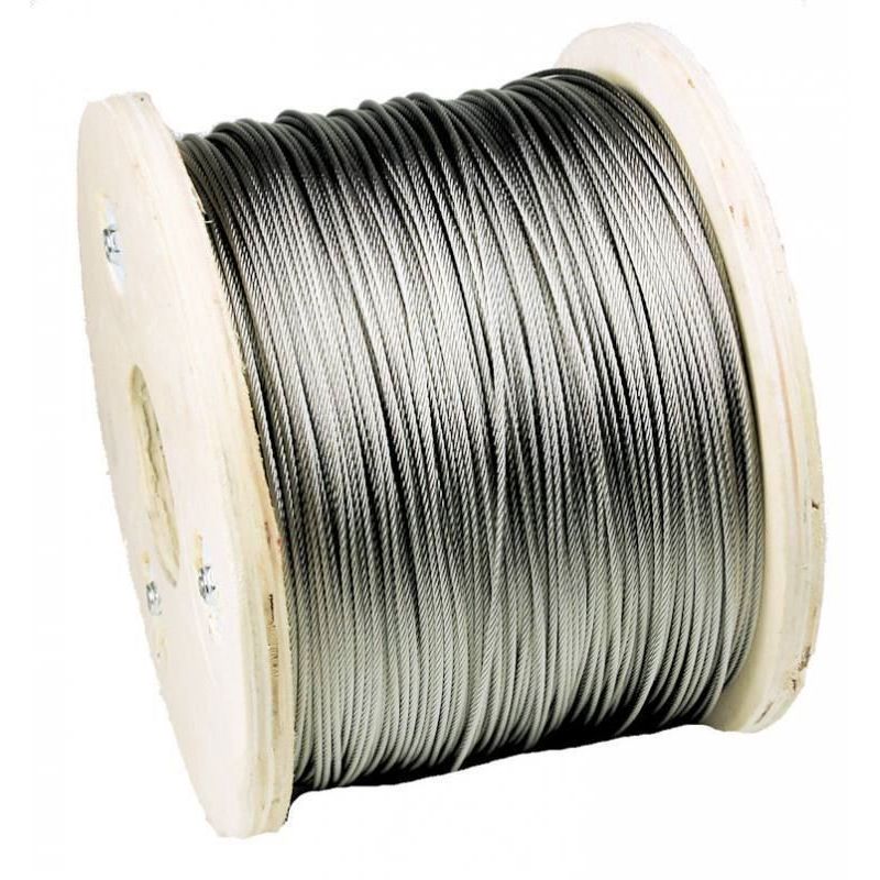 Câble métallique en acier inoxydable 7 x 7 moyennement souple A4_1,5 mm 10m Diamètre 1,5 mm. 