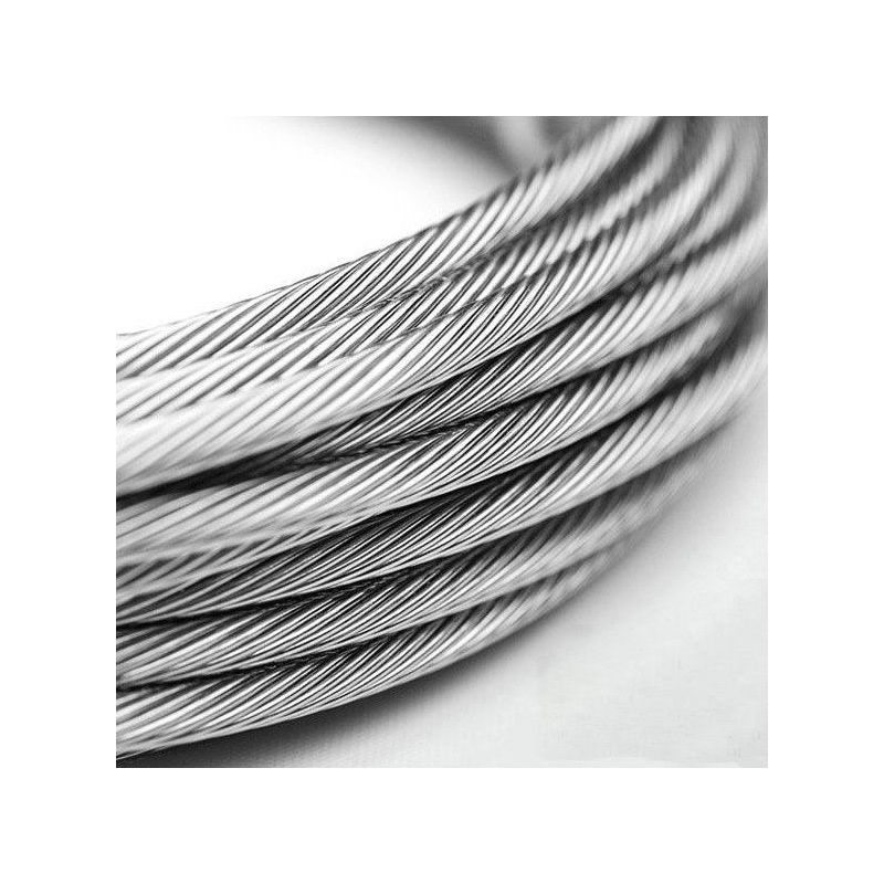 Ulisem Cable Inox 3mm,50M/3mm Corde en Acier Inoxydable,Cable en Acier  Revêtu avec Serre