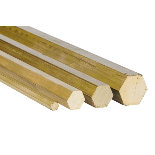 Laiton hexagonal Ø5mm-40mm 6 pans 2.0401 CuZn33Pb3 Ms58 matière pleine Evek GmbH - 1