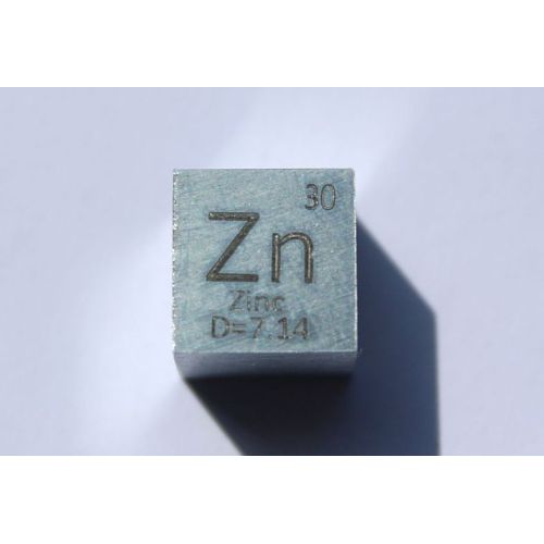 Zinc métal cube Zn 10x10mm poli 99,99% pureté cube