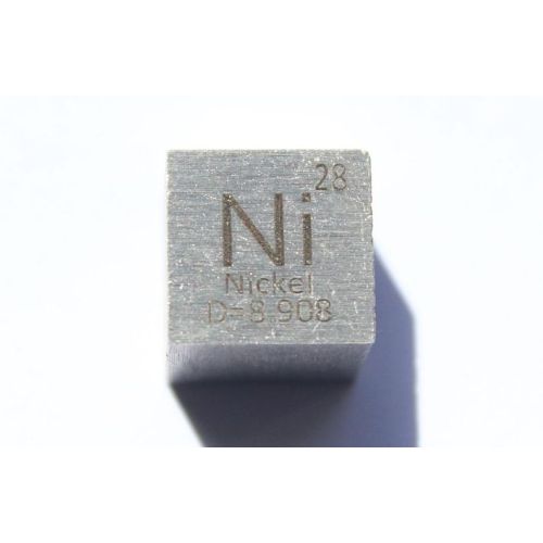 Cube en nickel métal 10x10mm poli 99,6% de pureté