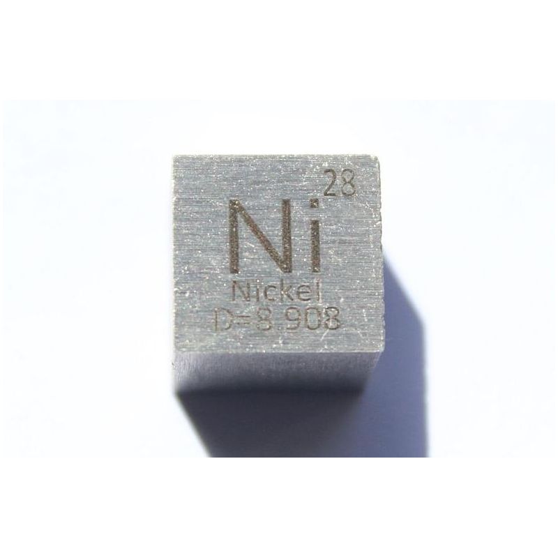 Cube en nickel métal 10x10mm poli 99,6% de pureté