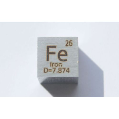 Cube en fer Fe métal 10x10mm poli pureté 99,99%