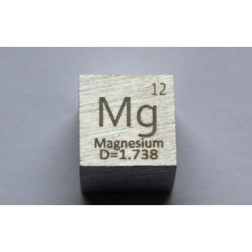 Cube en métal de magnésium Mg 10x10mm poli pureté 99,95%