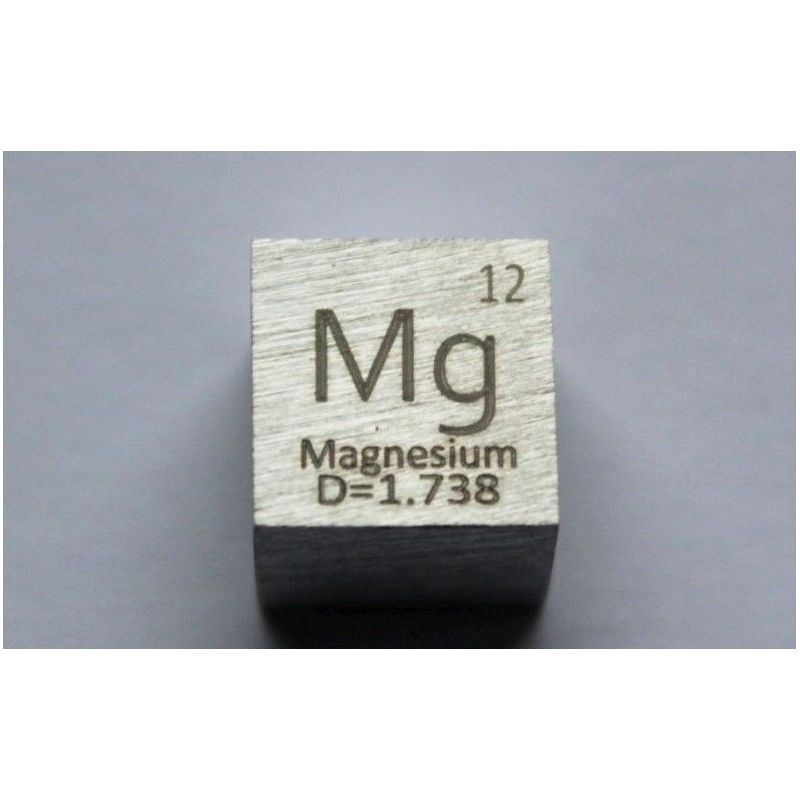Cube en métal de magnésium Mg 10x10mm poli pureté 99,95%