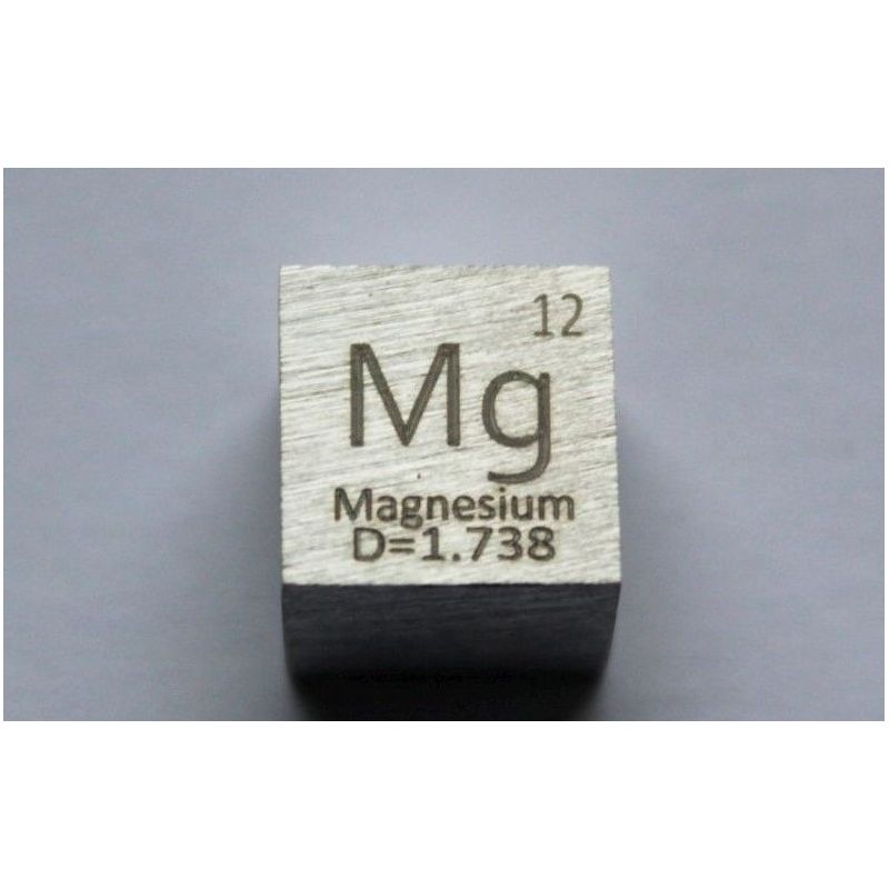 Magnésium Mg métal cube 10x10mm poli pureté 99,95% cube