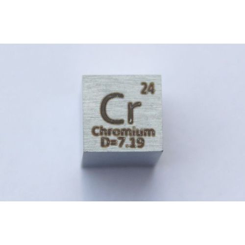 Cube métal chrome Cr 10x10mm poli pureté 99,7%