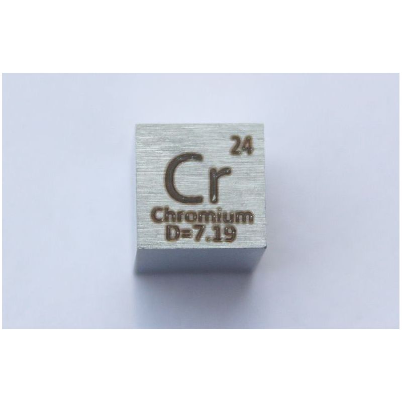 Cube métal chrome Cr 10x10mm poli pureté 99,7%