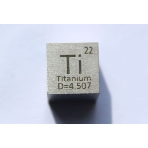 Cube en titane Ti métal poli 10x10mm pureté 99,5%