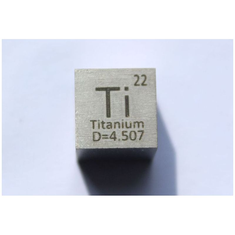 Cube en titane Ti métal poli 10x10mm pureté 99,5%