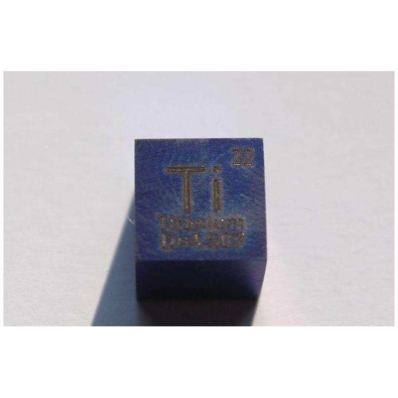 Titane Ti anodisé bleu cube métal 10x10mm poli 99,5% de pureté Titanium cube