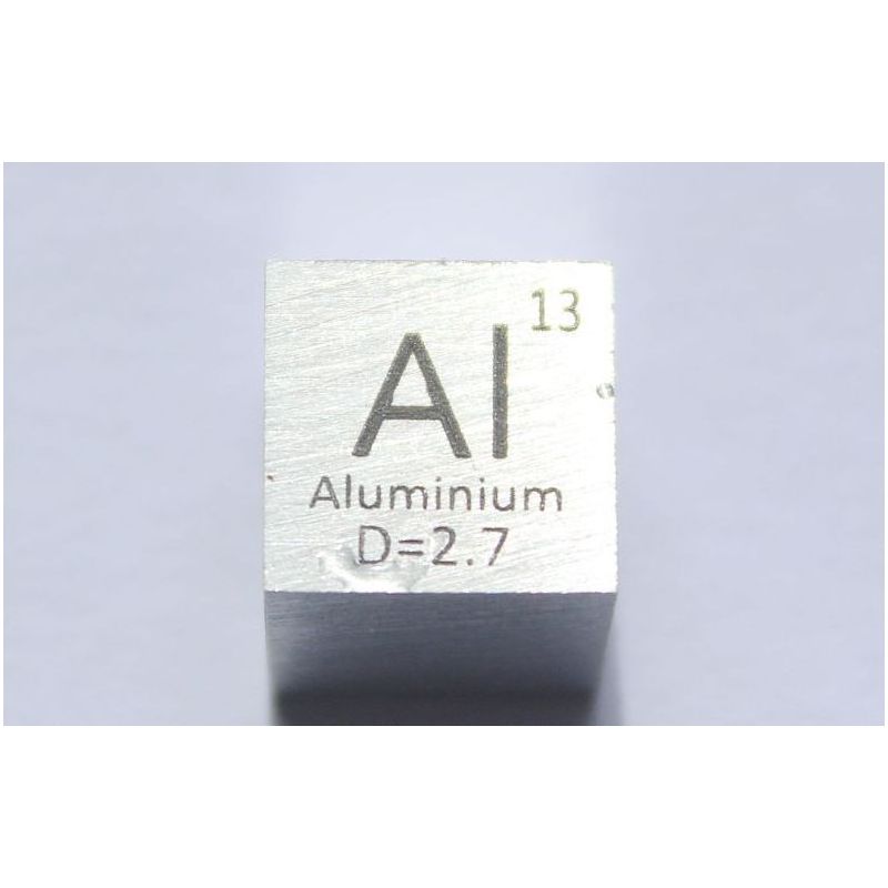 Aluminium Al métal cube 10x10mm poli 99,99% pureté cube