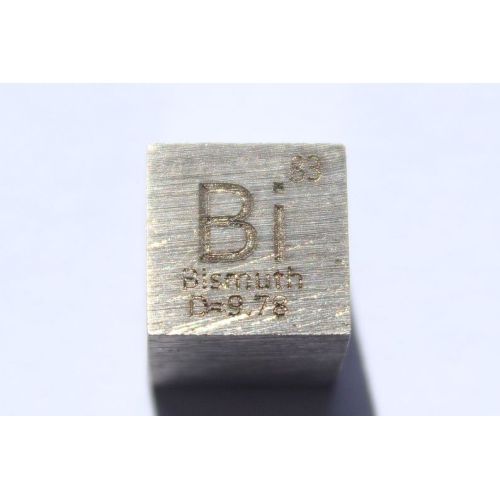 Cube bi-métal de bismuth 10x10mm poli, pureté 99,99% cube