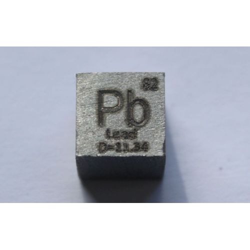 Cube en plomb Pb métal 10x10mm poli pureté 99,99%