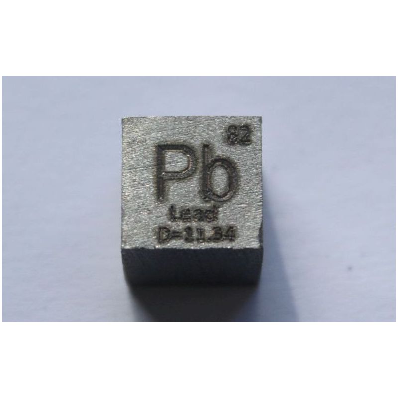 Cube en plomb Pb métal 10x10mm poli pureté 99,99%