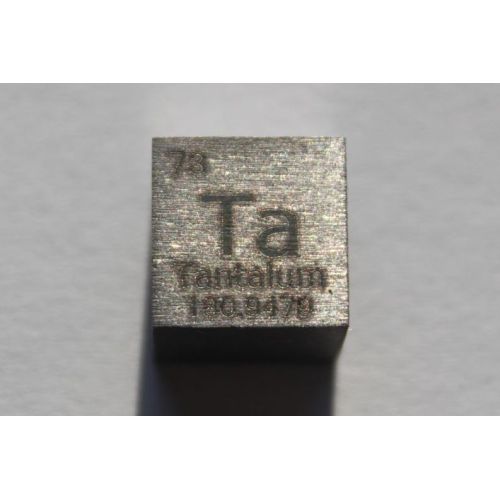 Cube en tantale métal 10x10mm poli 99,9% pureté