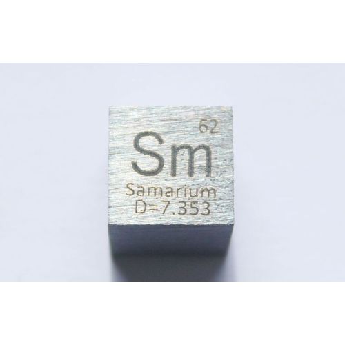 Cube en métal de samarium Sm 10x10mm poli 99,95% pureté