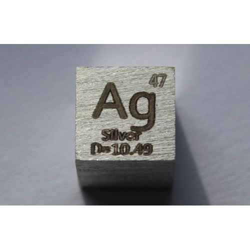 Argent Ag métal cube 10x10mm poli 99,99% pureté cube
