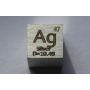 Cube en métal argent Ag poli 10x10mm pureté 99,99%