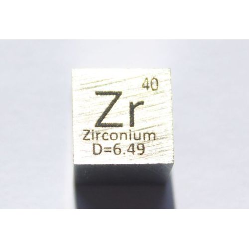 Cube en zirconium Zr métal 10x10mm poli pureté 99,2%