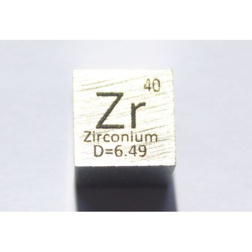 Zirconium Zr métal cube 10x10mm poli 99,2% pureté cube