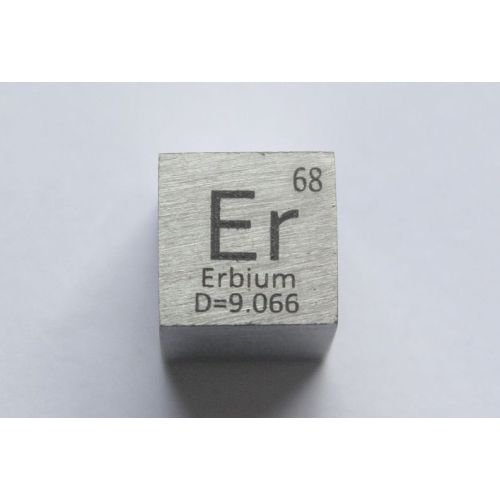 Cube en métal erbium Er 10x10mm poli pureté 99,9%