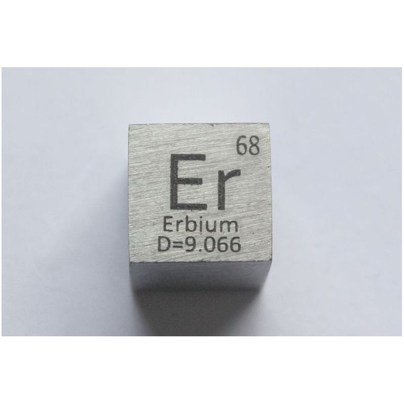 Cube en métal erbium Er 10x10mm poli pureté 99,9%