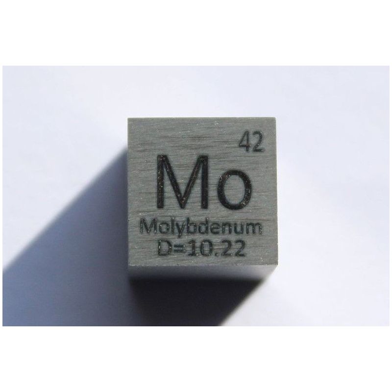 Cube de métal Molybdène Mo 10x10mm poli pureté 99,95%
