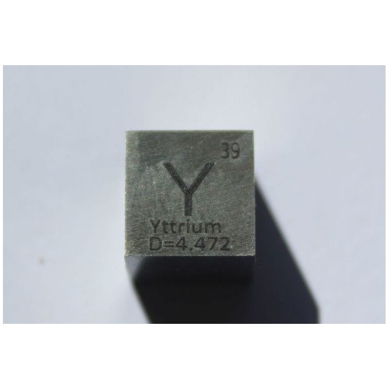 Yttrium Y métal cube 10x10mm poli 99,9% pureté cube