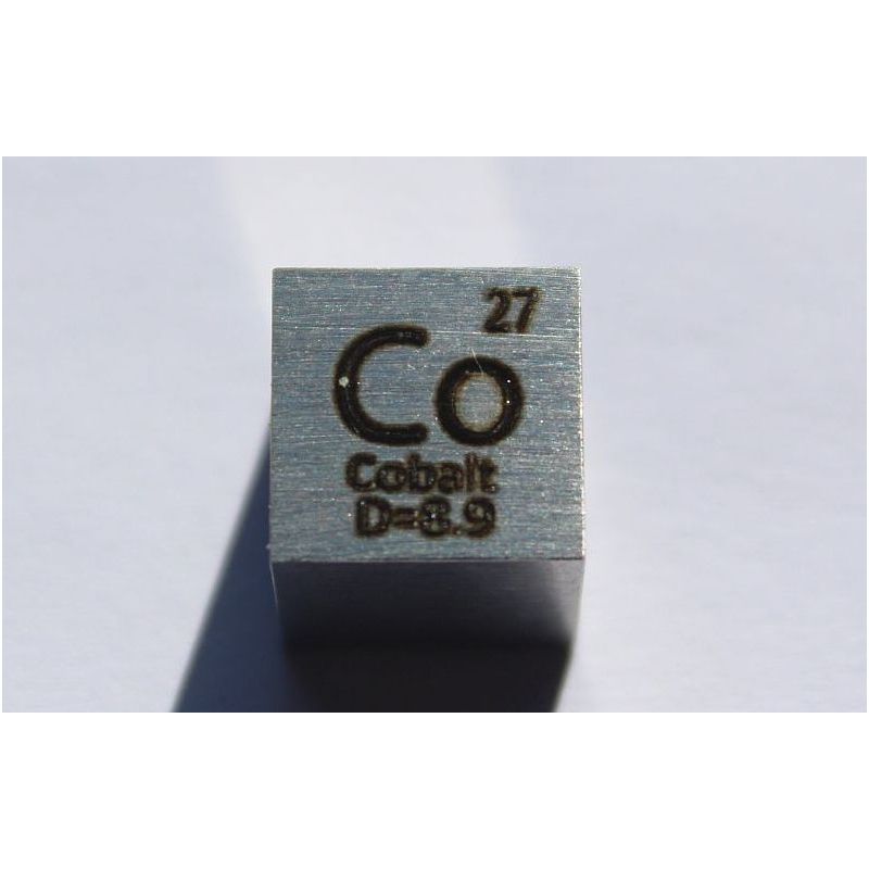 Cube de métal cobalt 10x10mm poli pureté 99,96%