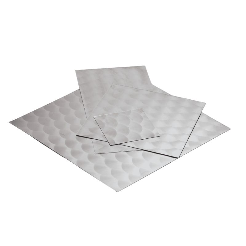 Tôle en acier inoxydable 0,5-1,5 mm V2A plaques découpées 1.4301 marbrées en cercles